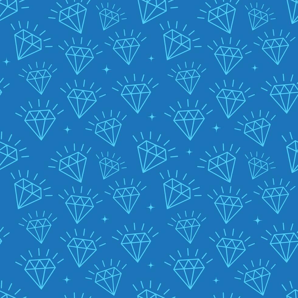Vector seamless pattern with diamonds in blue color. Seamless background can be used for wallpaper, pattern fills, surface textures web page background and fabrics.