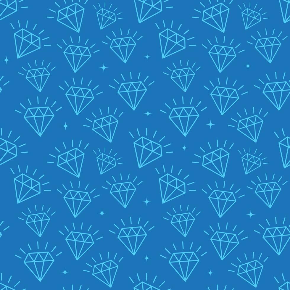 Vector seamless pattern with diamonds in blue color. Seamless background can be used for wallpaper, pattern fills, surface textures web page background and fabrics.