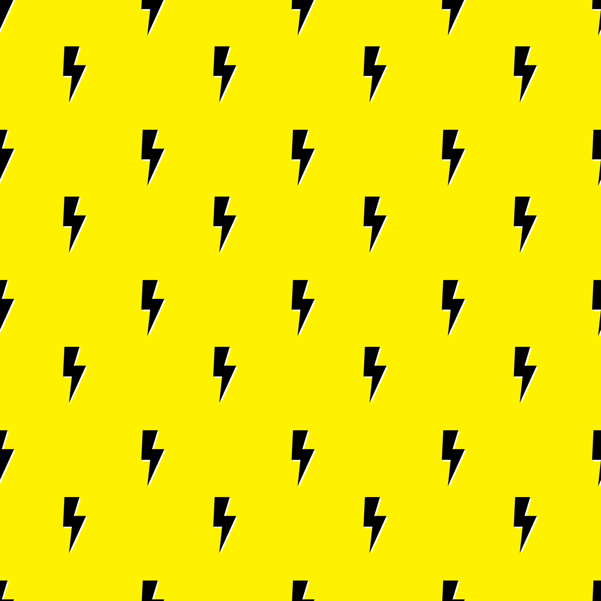 Thunder vector seamless pattern, wallpaper. Bolt symbol pattern. Yellow