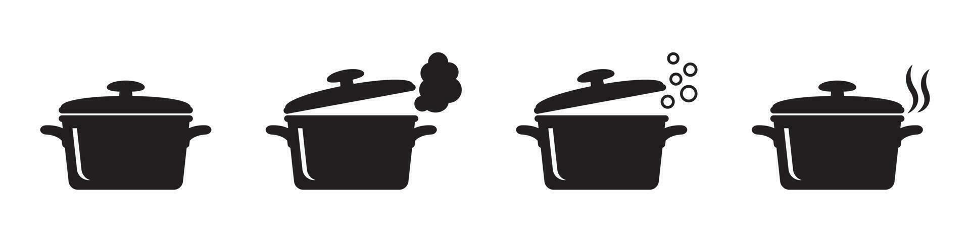 Cocinando pan icono, maceta icono vector aislado.