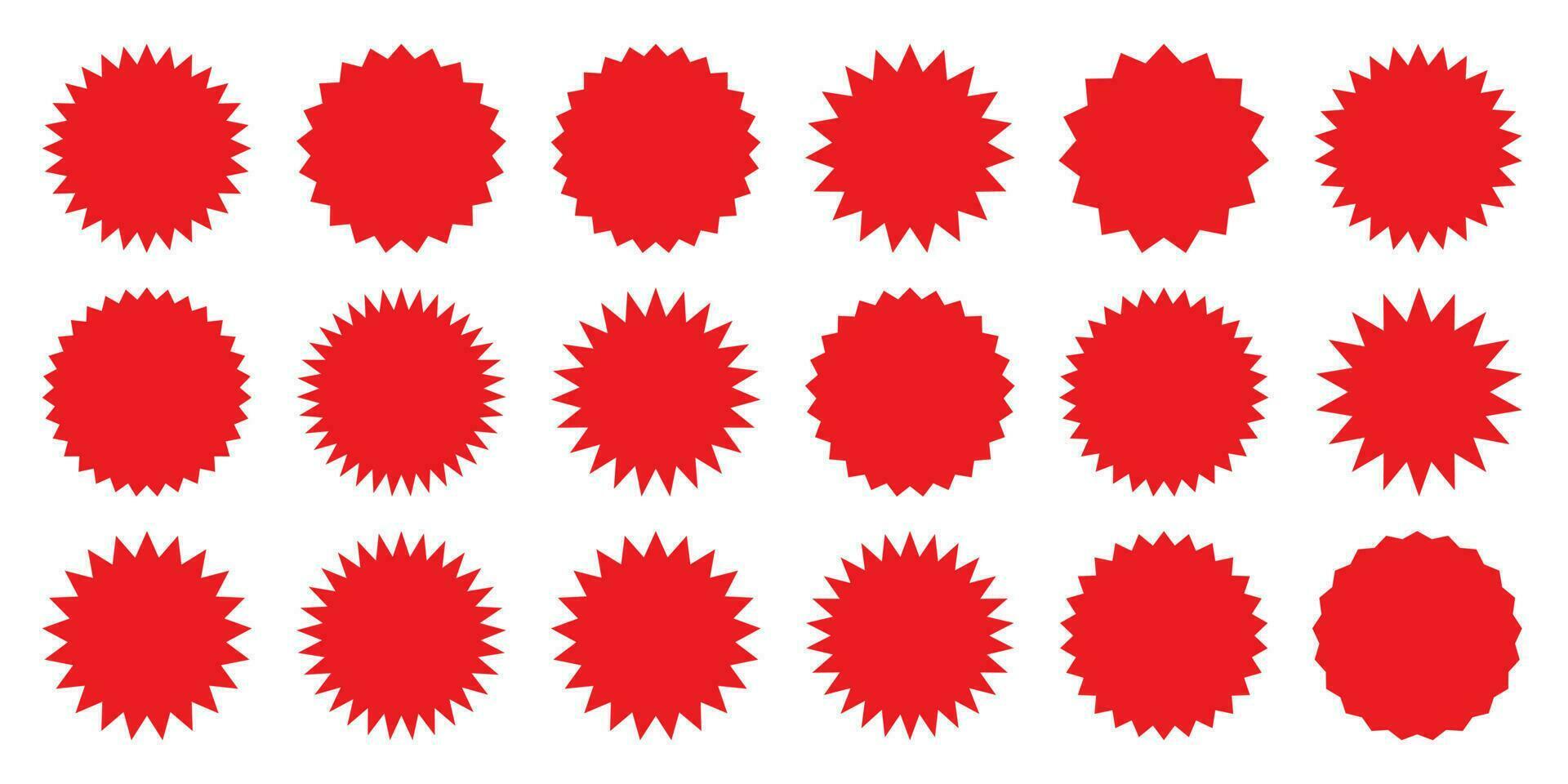 Sunburst promotion tag, bursting sticker promo badges. Explosion star button vector illustration.