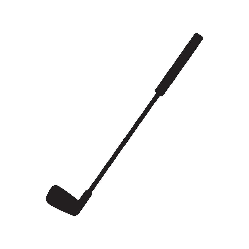 Close up of iron or wedge golf club flat vector icon for sports apps and websites.