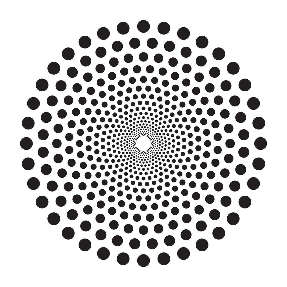 Dotted spiral sunflower seed form, vector illustration.