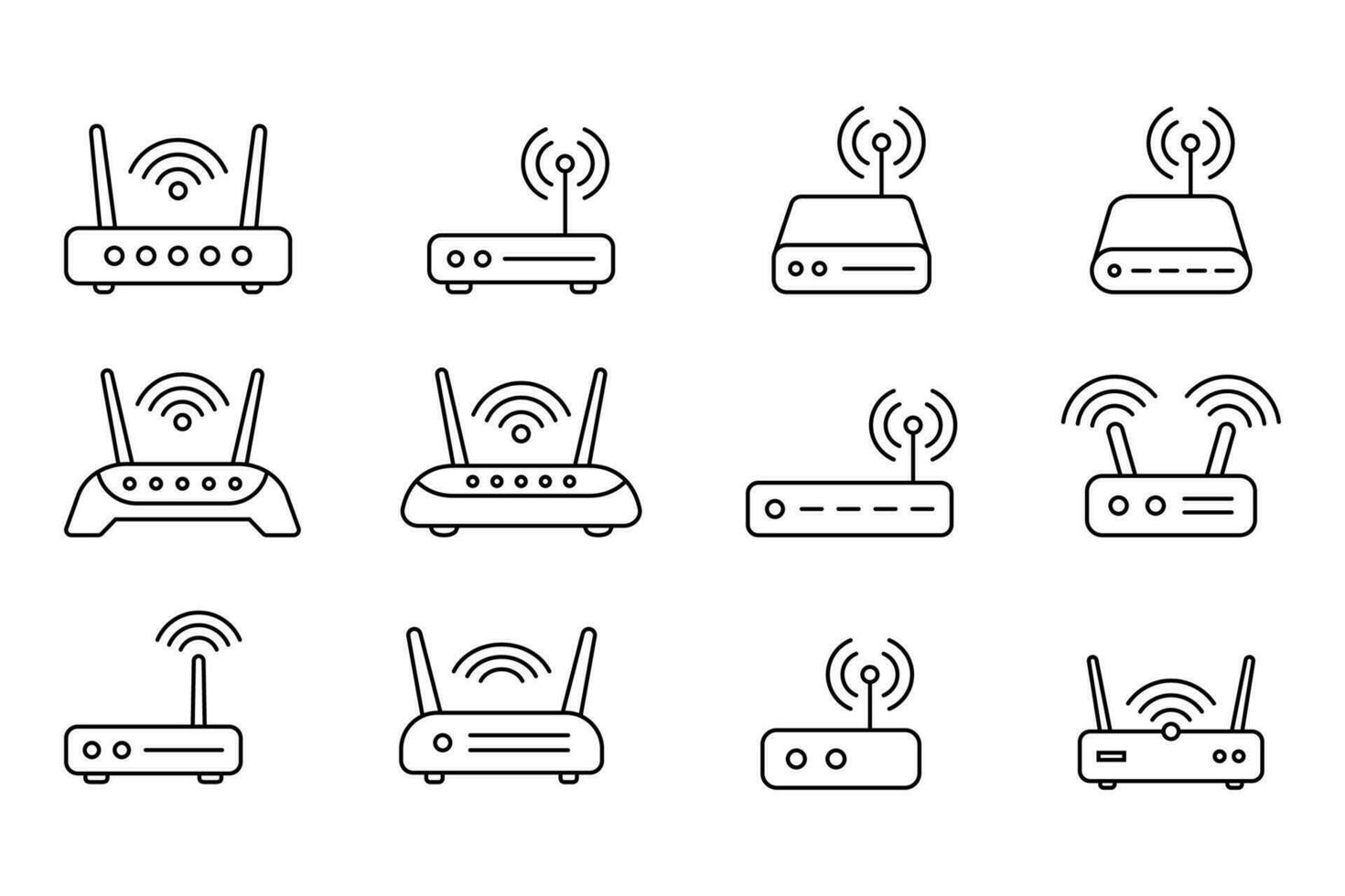 Router icon. Router related signal line icon isolated, wifi router. vector