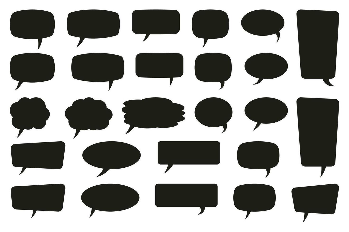 Set of speech bubbles. Speak bubble text, cartoon chatting box, message box. Blank empty vector white speech bubbles. Cartoon balloon word design.