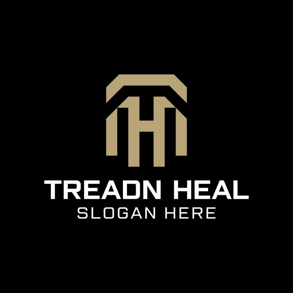 Letter TH HT Simple Monogram Logo vector