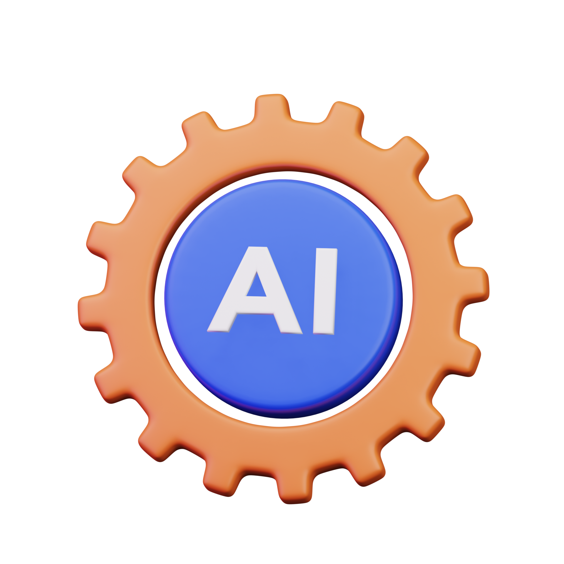 circle ai with gear symbol for artificial intelligence computer based ...