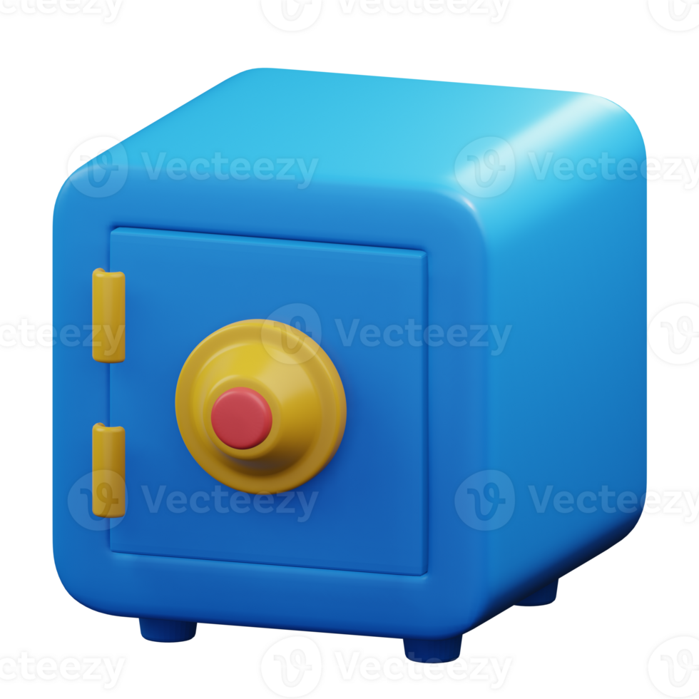 save box for secure money deposit bank 3d render icon illustration design png