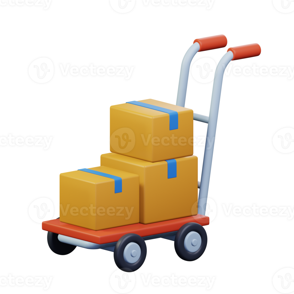 hand truck with some cardboard package box storage png