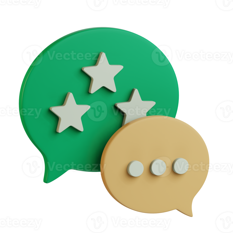 full star rating good review feedback discussion 3d icon illustration design png
