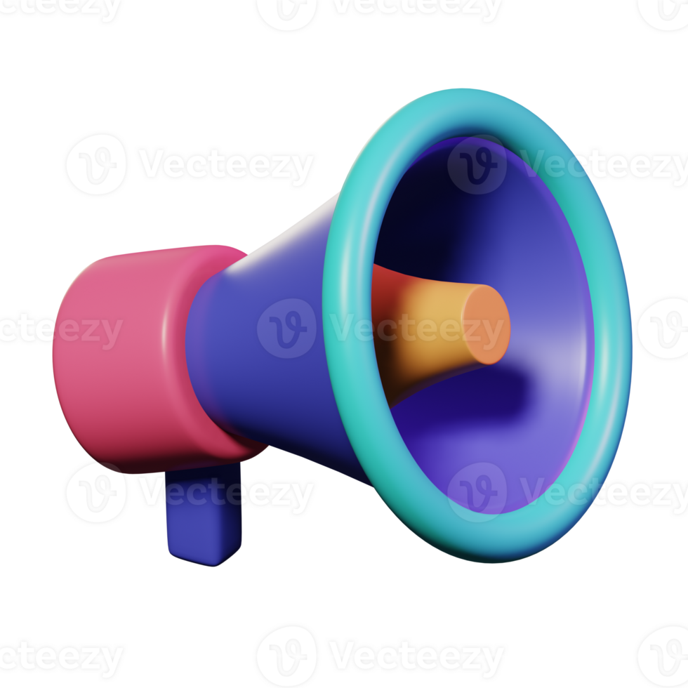 megaphone loudspeaker 3d icon illustration design png