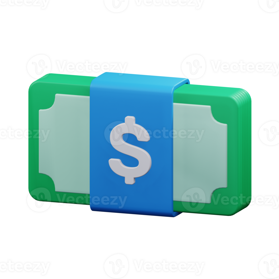 bundle money cash for financial business 3d render icon illustration design png