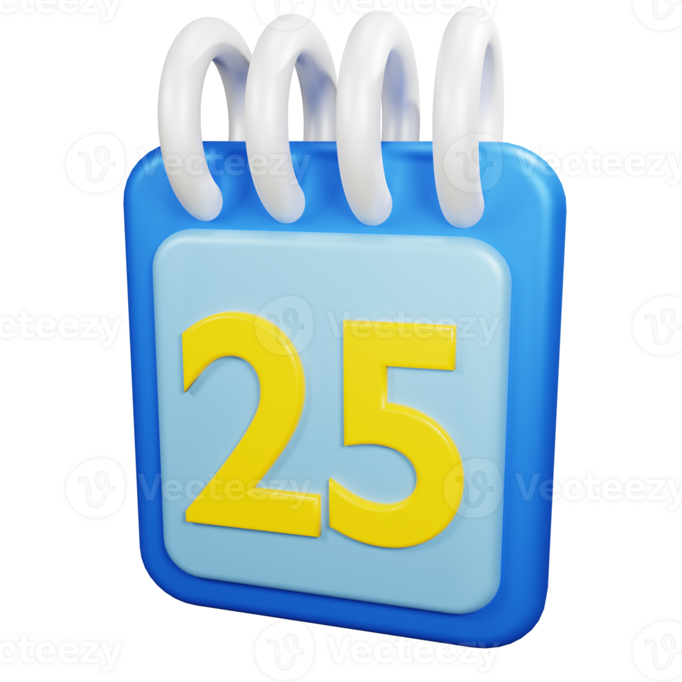 3D Rendering Date Icon Object png
