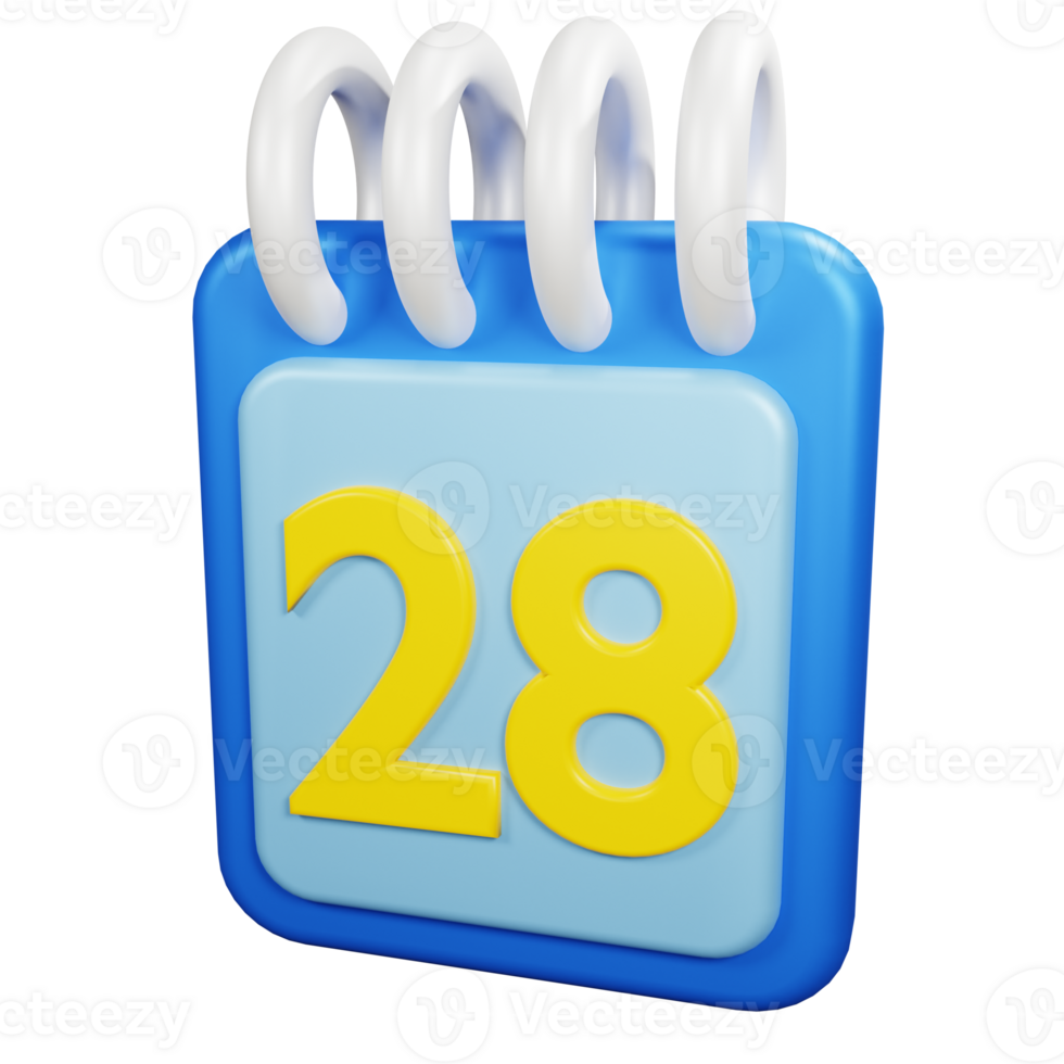 3D Rendering Date Icon Object png