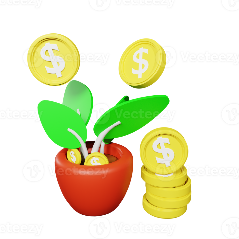 3D Rendering Money icon object png