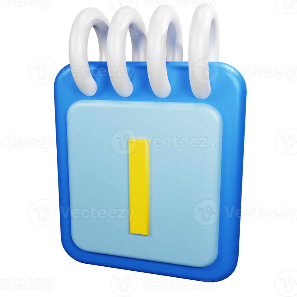 3D Rendering Date Icon Object png