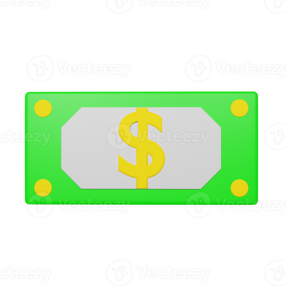 3D Rendering Money icon object png