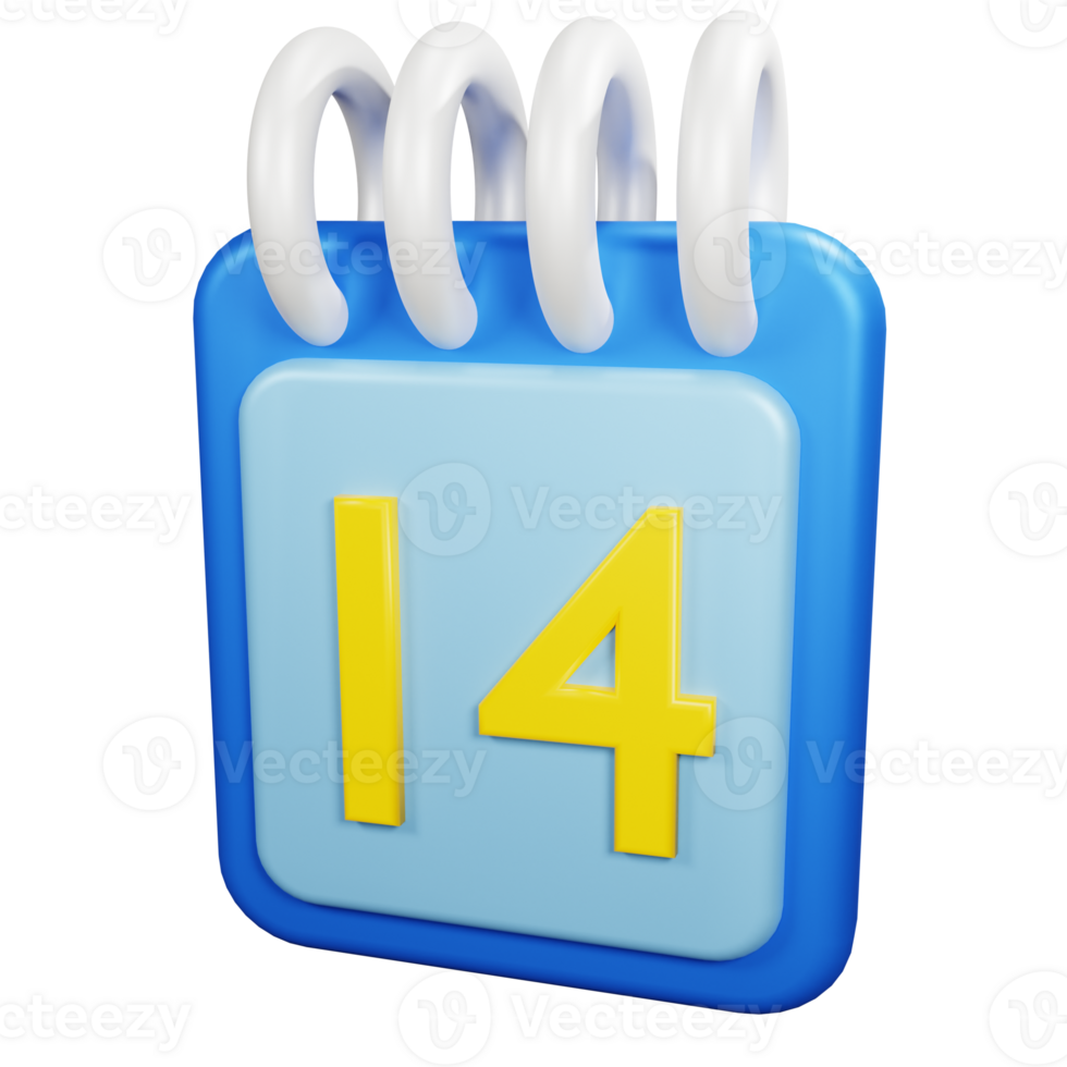 3D Rendering Date Icon Object png