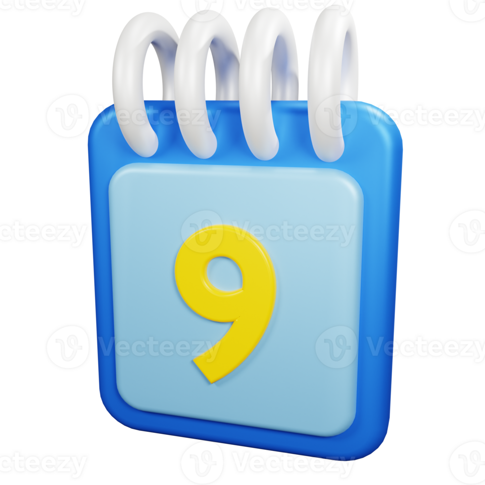 3D Rendering Date Icon Object png