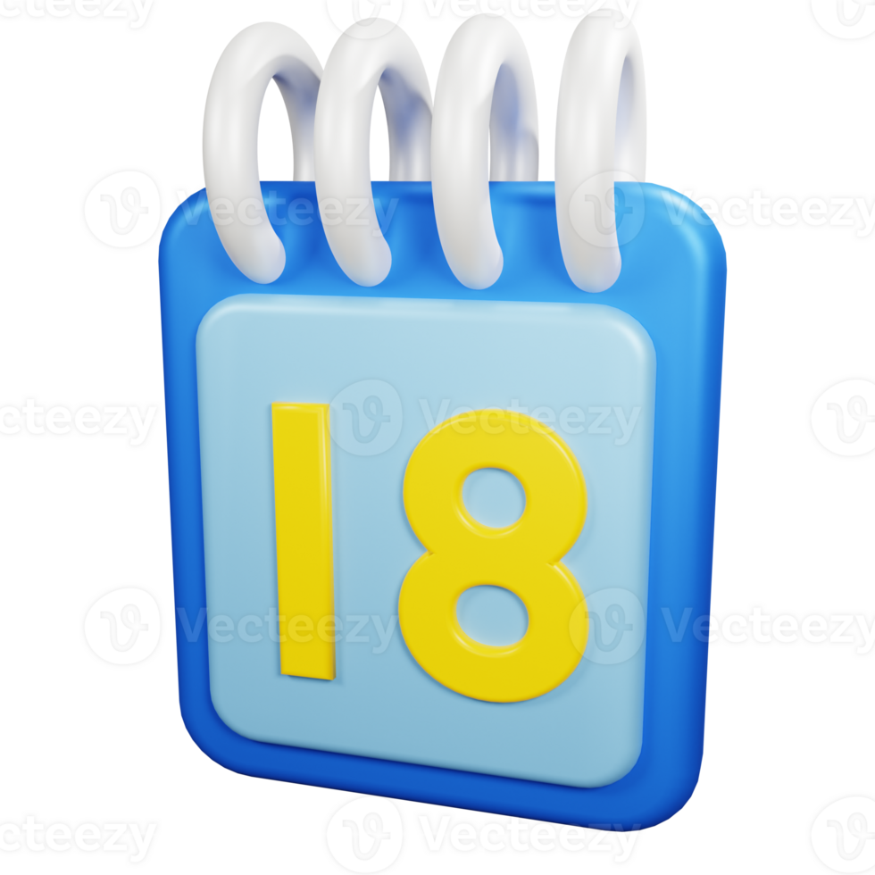 3D Rendering Date Icon Object png