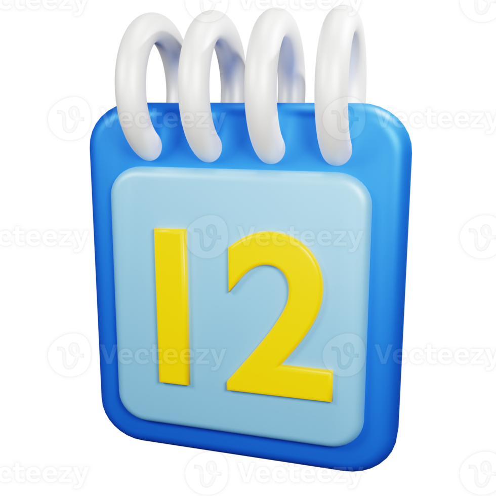 3D Rendering Date Icon Object png