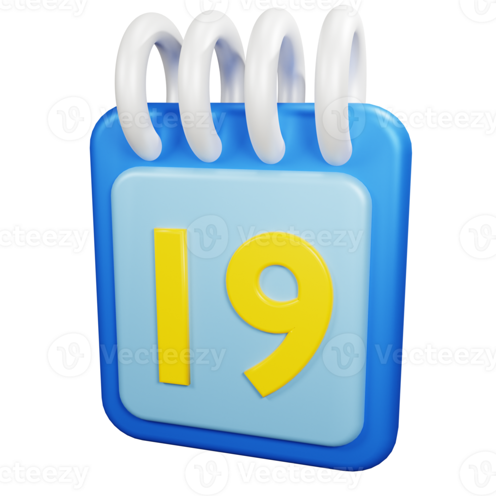3D Rendering Date Icon Object png