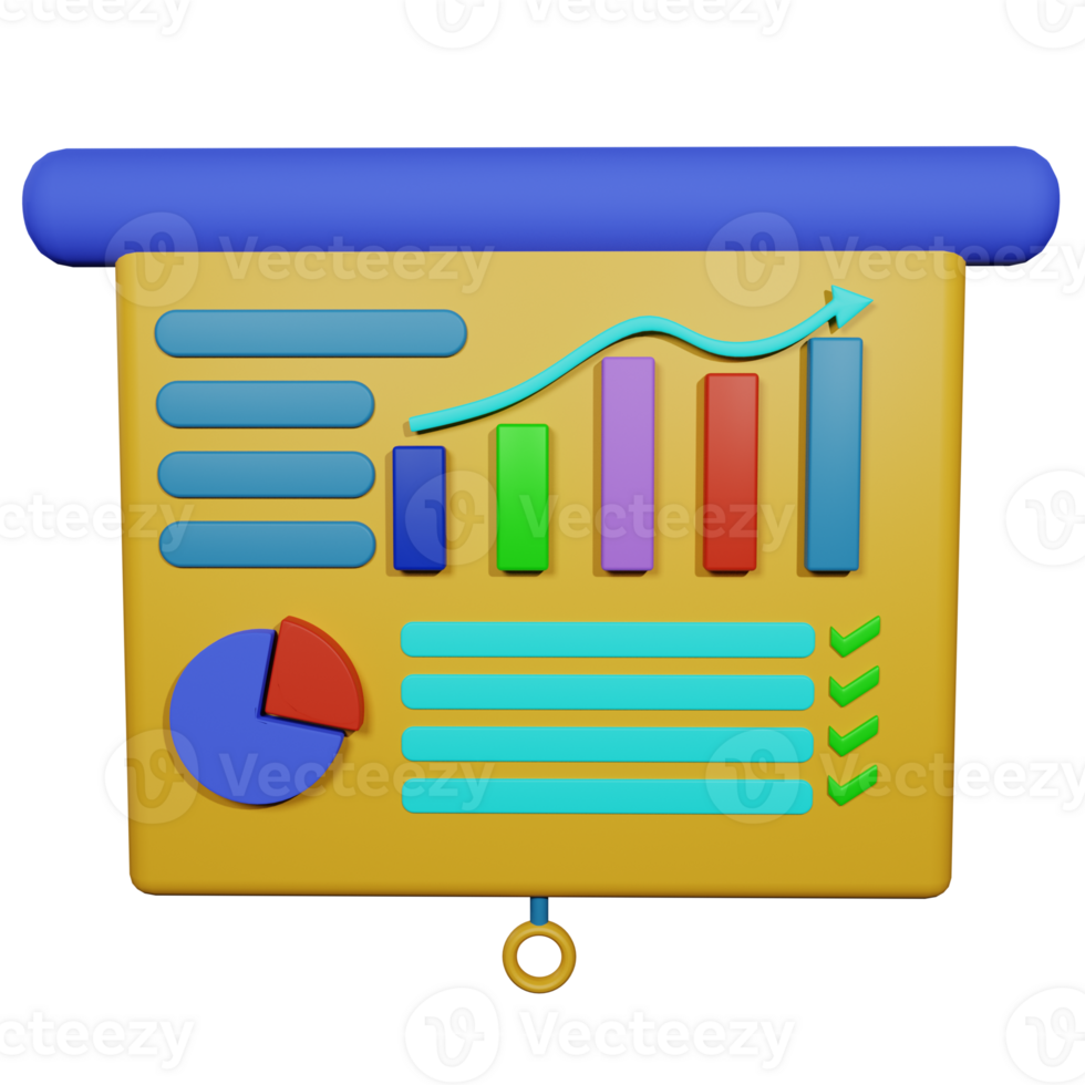 3D Rendering Business Presentation icon object png