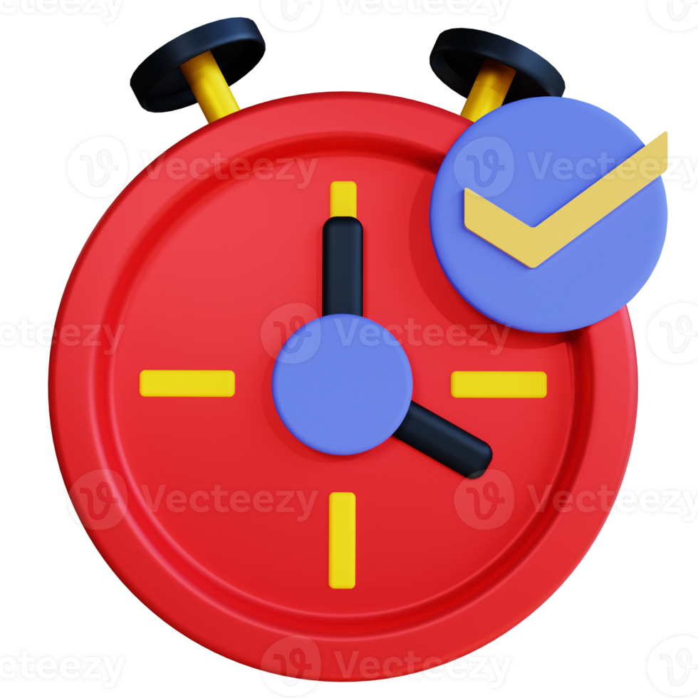 3D Rendering Check Time icon object png