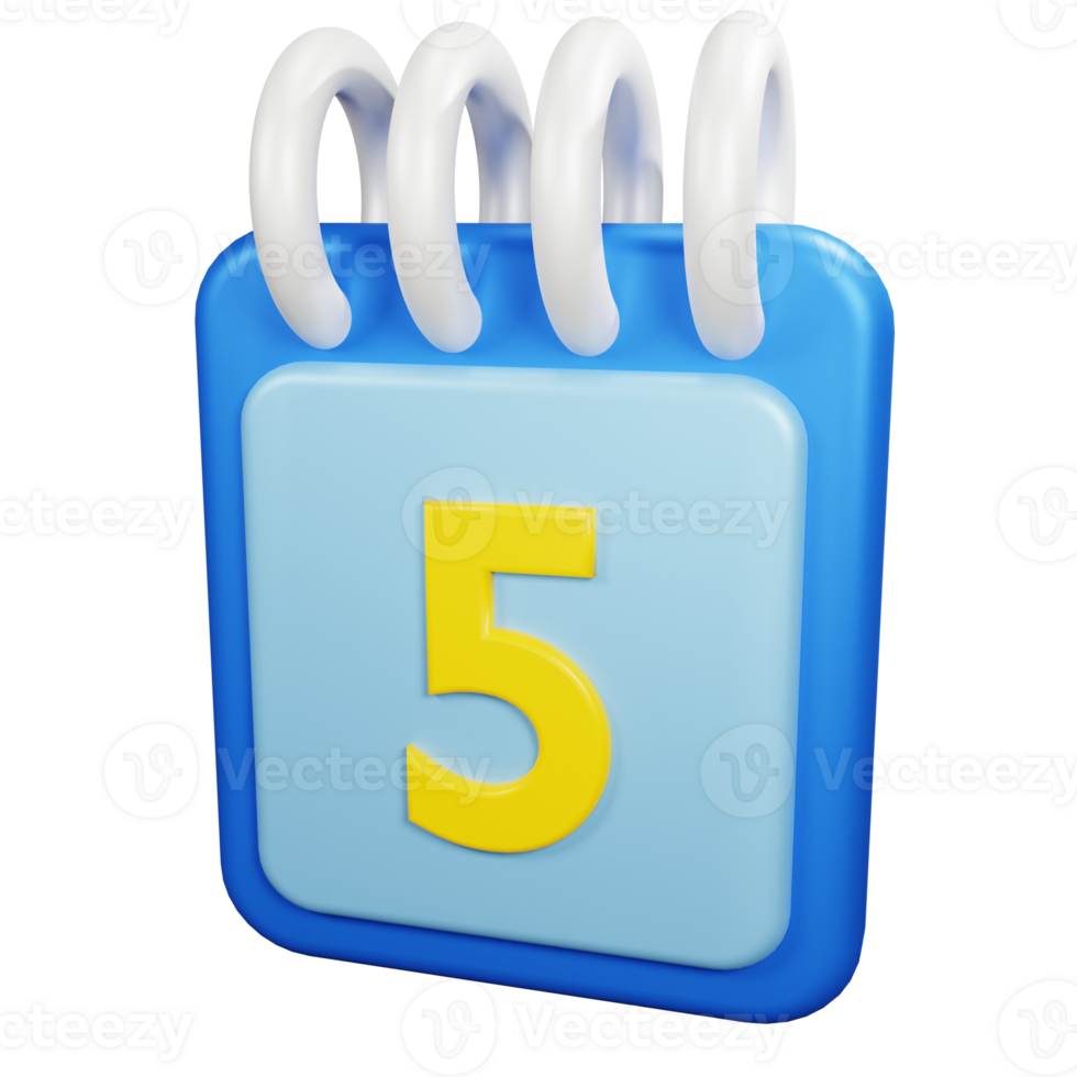 3D Rendering Date Icon Object png