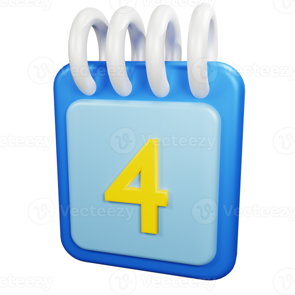 3D Rendering Date Icon Object png