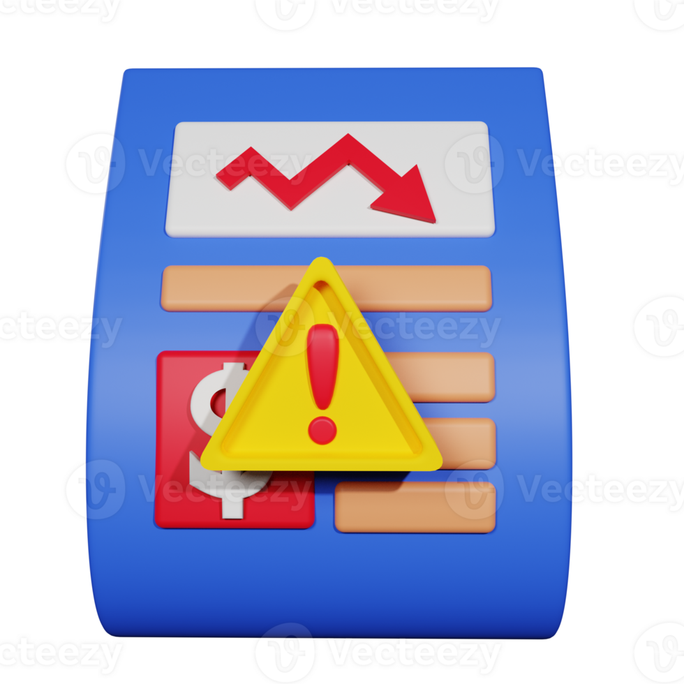 3D Rendering business crisis icon object png