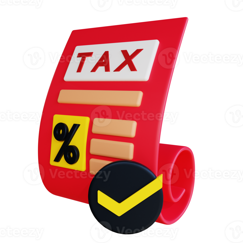 3D Rendering Verify Tax icon object png
