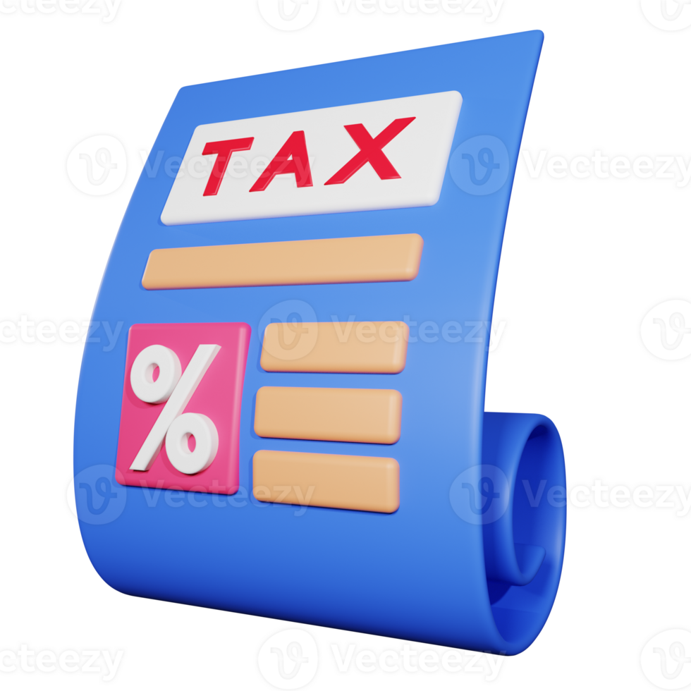 3D Rendering Tax icon object png