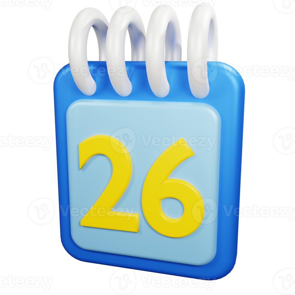 3D Rendering Date Icon Object png