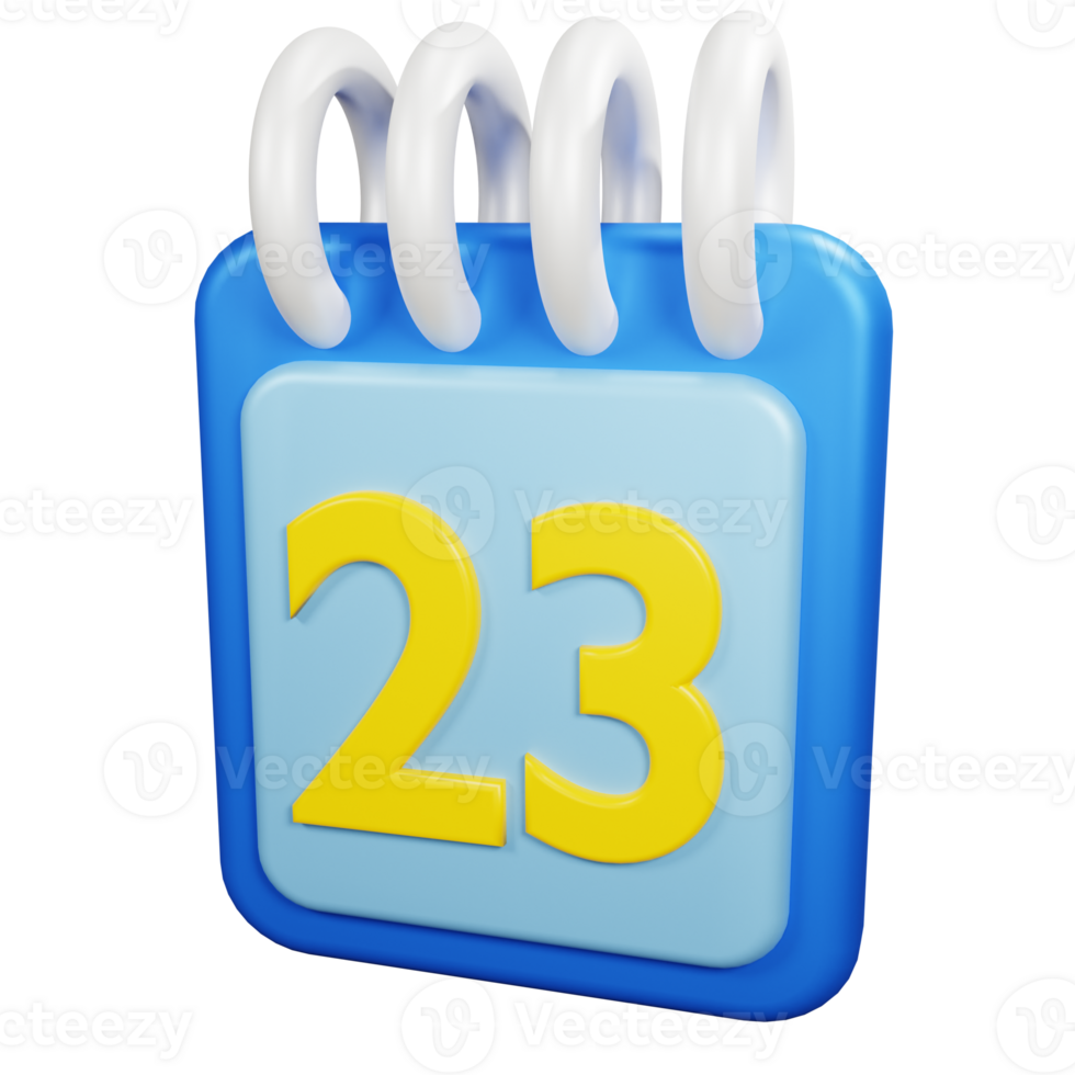 3D Rendering Date Icon Object png