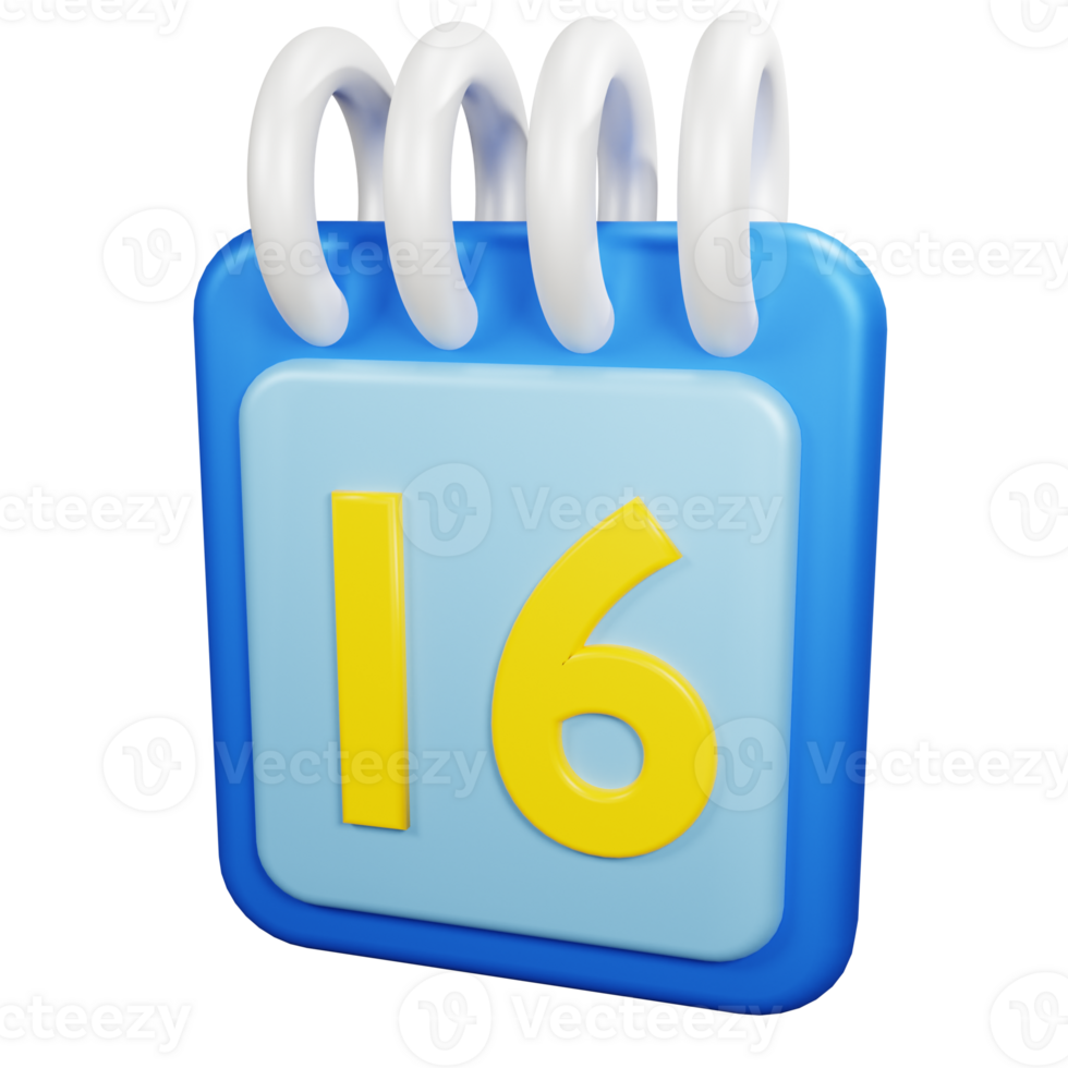 3D Rendering Date Icon Object png