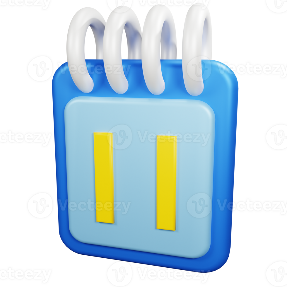 3D Rendering Date Icon Object png