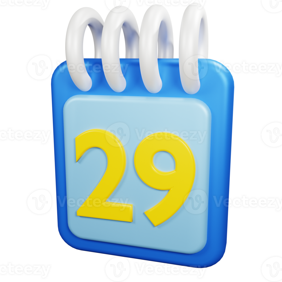 3D Rendering Date Icon Object png