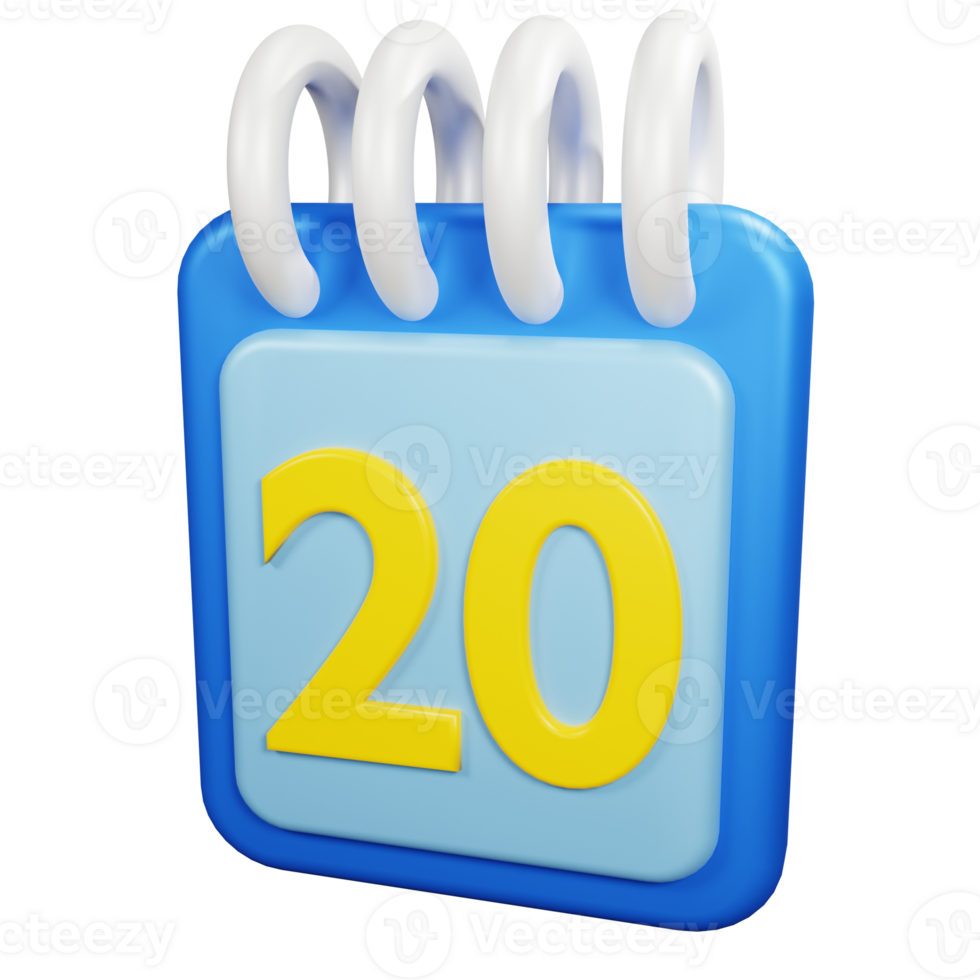 3D Rendering Date Icon Object png