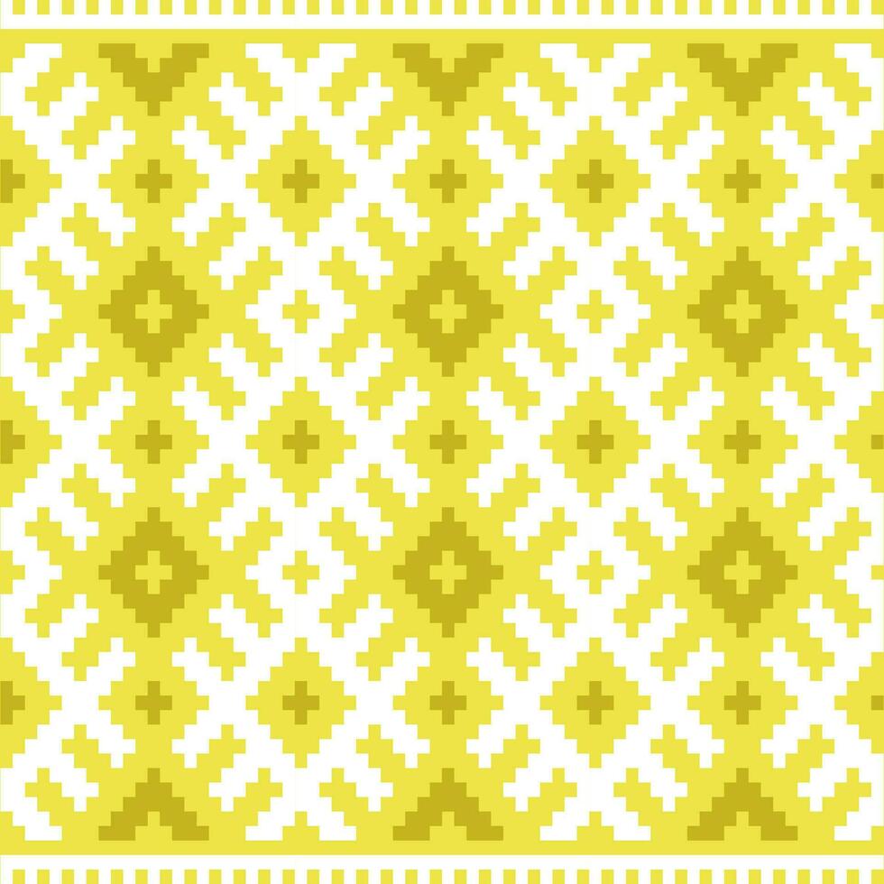 Ethnic ornaments pattern. Repeat pattern of bright yellow and mustard colors. vector