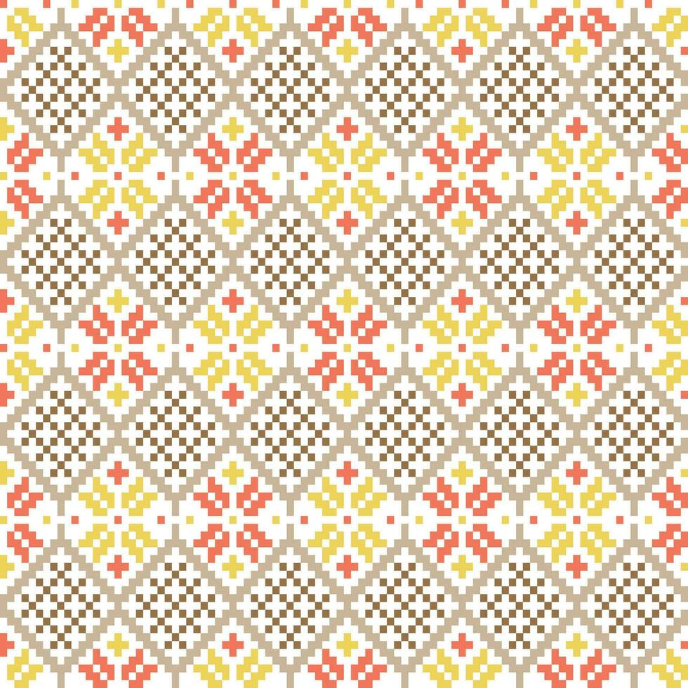 étnico adornos modelo. repetir modelo de amarillo, rojo y marrón colores. vector