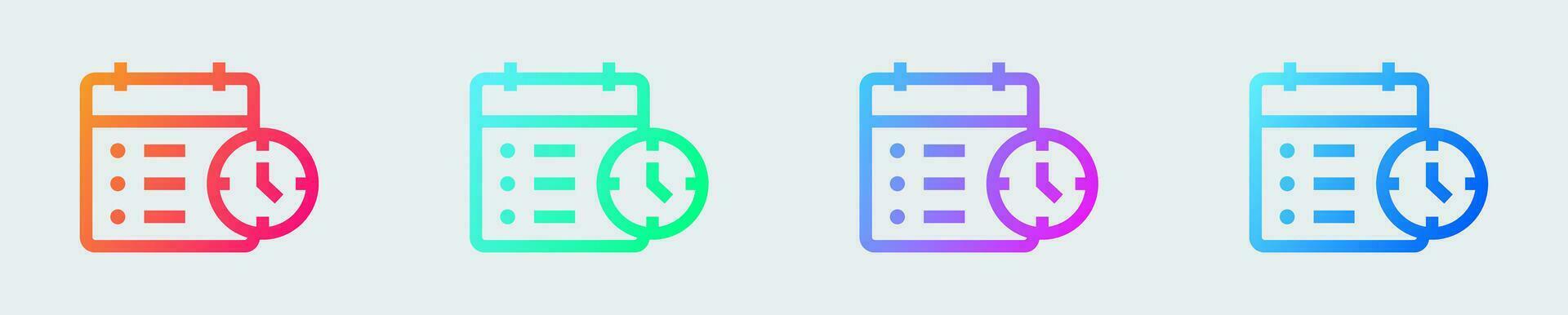 Timeline line icon in gradient colors. Plan signs vector illustration.