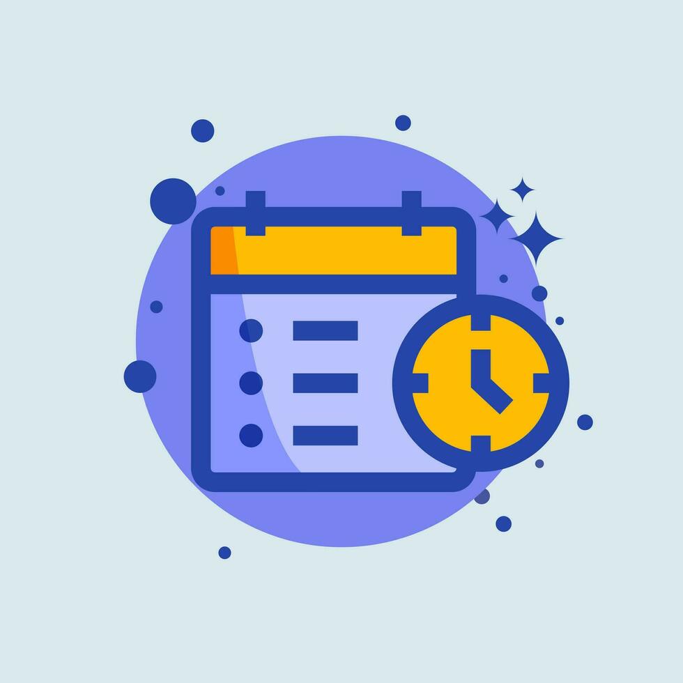 Timeline flat illustration. Plan signs vector illustration.