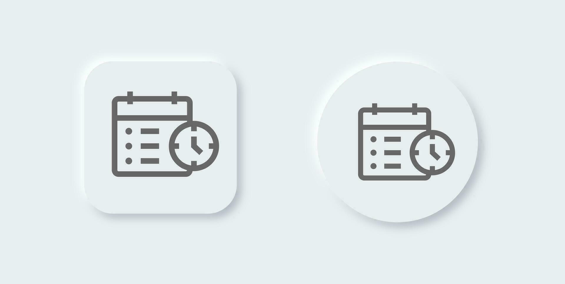 Timeline line icon in neomorphic design style. Plan signs vector illustration.