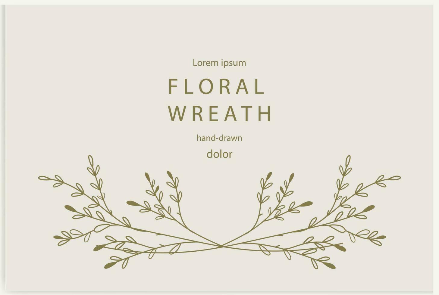 Hand-drawn line floral frame. Elegant vintage wreath. Vector illustration.