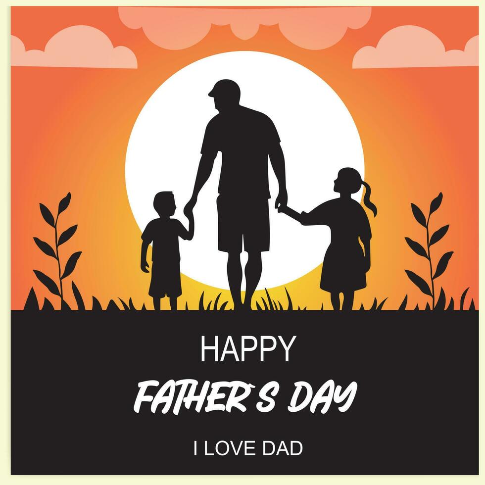 Happy Fathers day vector background, web banner, poster.