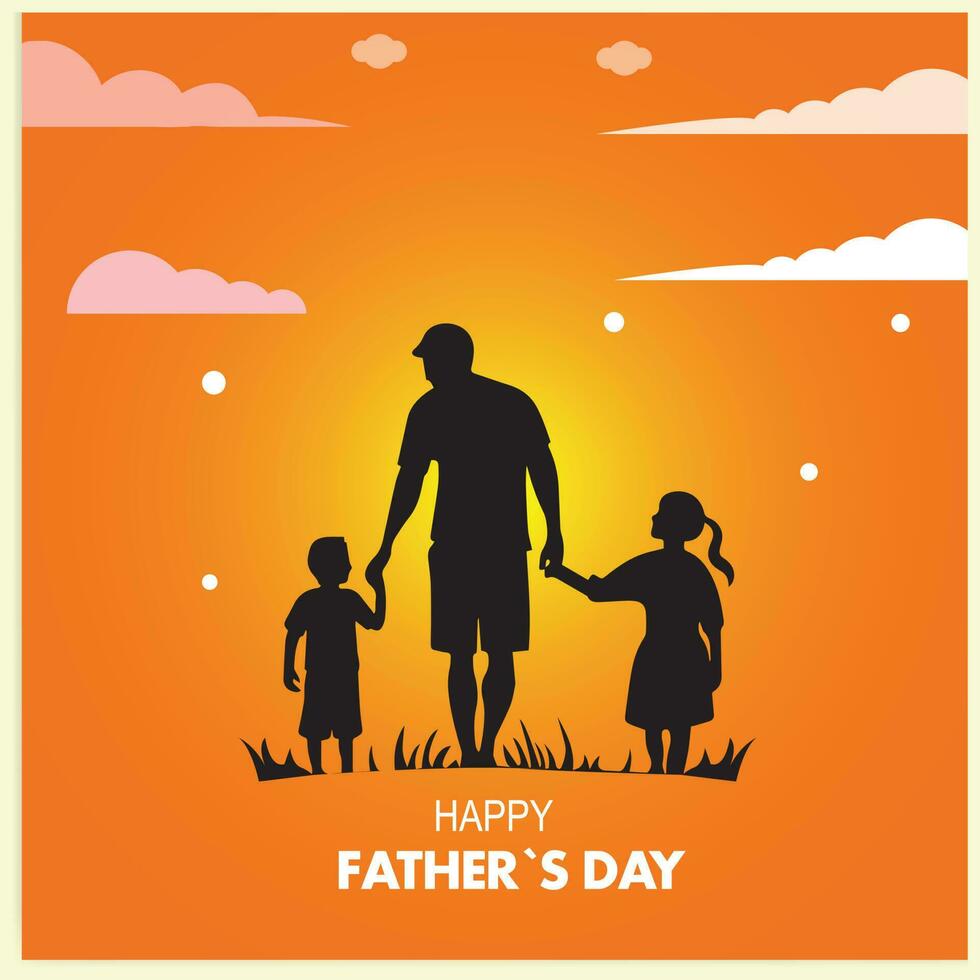 Happy Fathers day vector background, web banner, poster. card vector illustration.