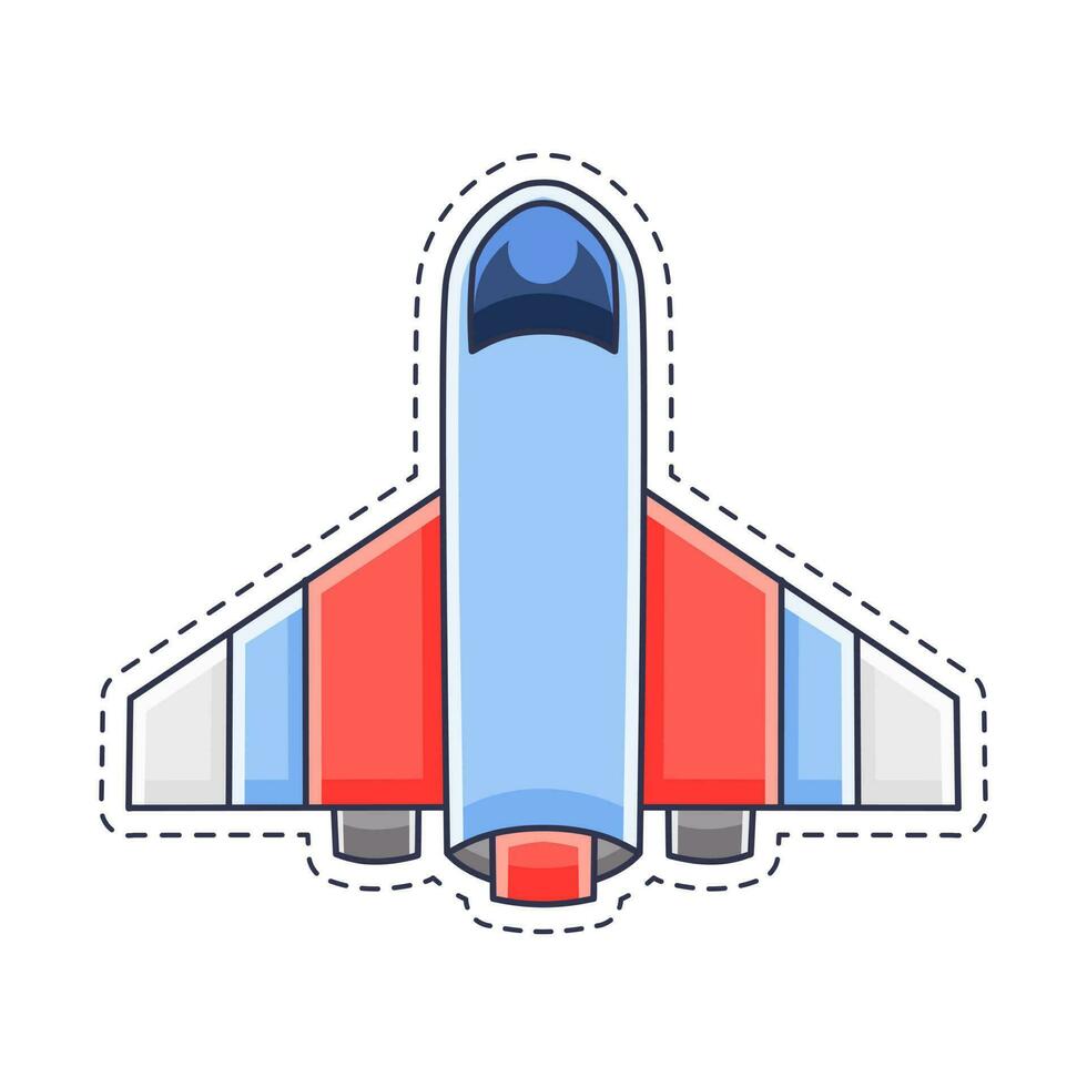 Cute sticker illustration of rocket and spaceship model 11 vector