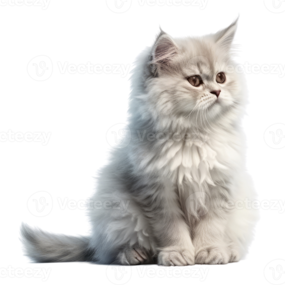 Illustration painting of cute cat isolated transparent background, Digital art, , png