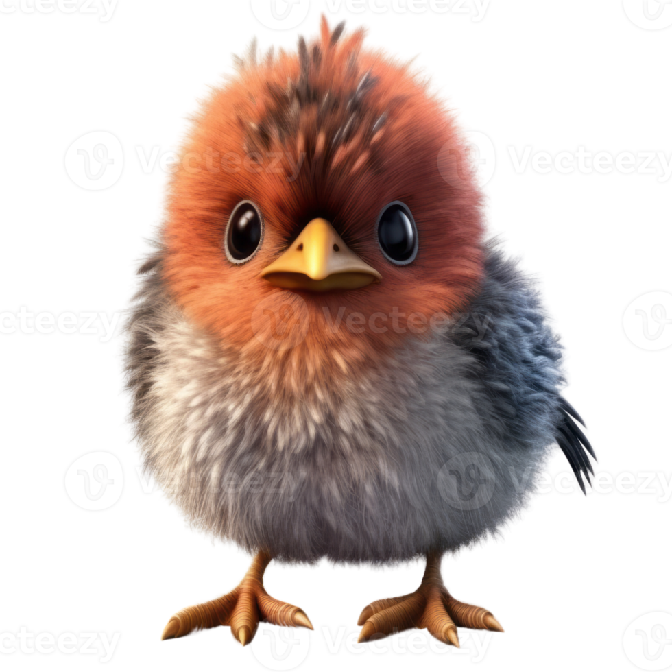Illustration painting of cute bird isolated transparent background, Digital art, , png